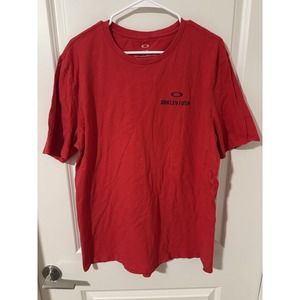 Oakley‎ USA Red Graphic T-Shirt Mens XL Short Sleeve Cotton Flag Back Print